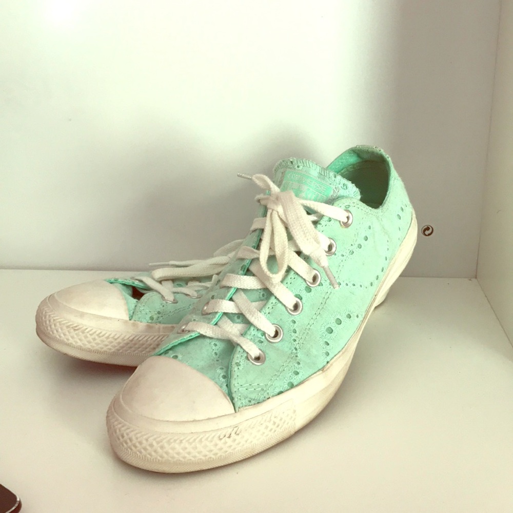 Aqua colored Converse